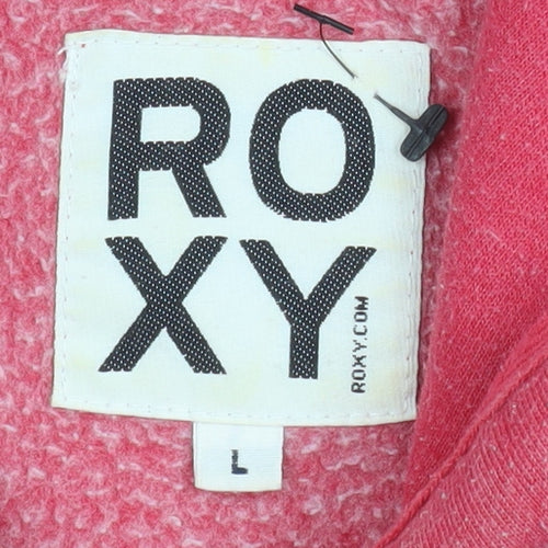 Roxy Women’s Pink Pullover Hoodie L Logo Surf Style