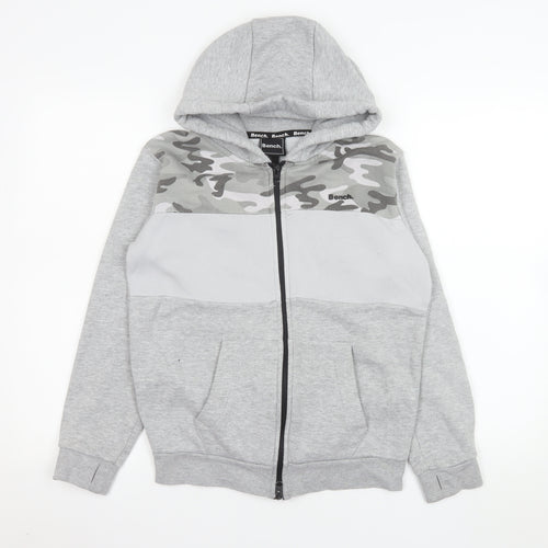 Bench Boys Grey Camo Hooded Full Zip Track Jacket 11-12 Years