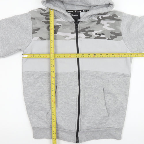 Bench Boys Grey Camo Hooded Full Zip Track Jacket 11-12 Years