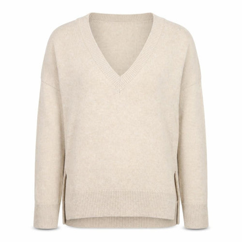 French Connection Men's Beige V-Neck Wool Blend Jumper Size M