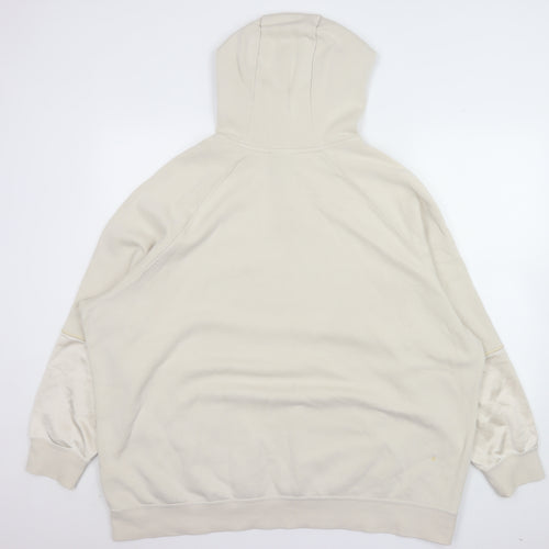 Nike Women’s Beige Hooded Pullover Sweatshirt XL Gold Logo