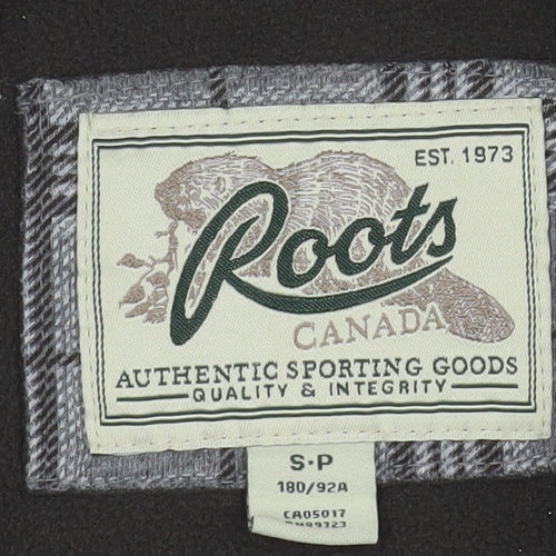 Roots Men's Grey Check Hooded Full Zip Jacket Size M