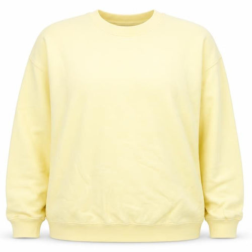 Colorful Standard Women Yellow Organic Cotton XXL Crew Neck Sweatshirt