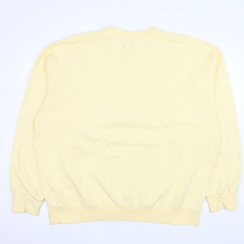 Colorful Standard Women Yellow Organic Cotton XXL Crew Neck Sweatshirt