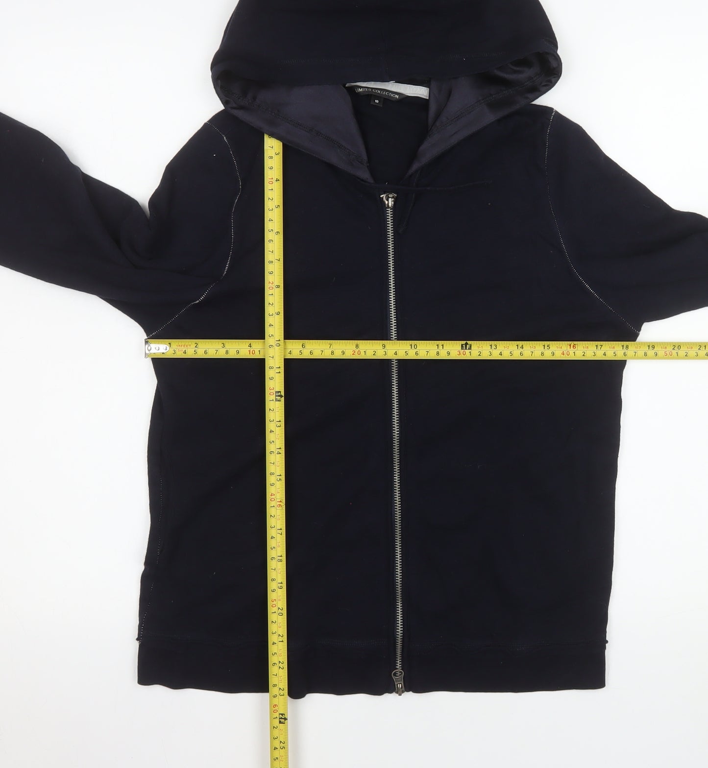 Marks and Spencer Women’s Black Hooded Full Zip Cotton Jacket UK 10