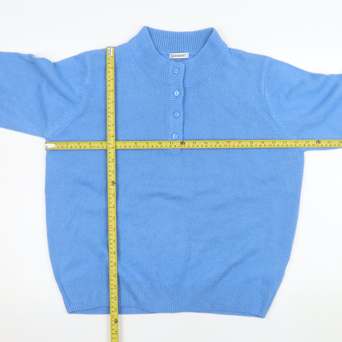 Damart Women’s Blue Henley Mock Neck Jumper Size 18 Acrylic Knit