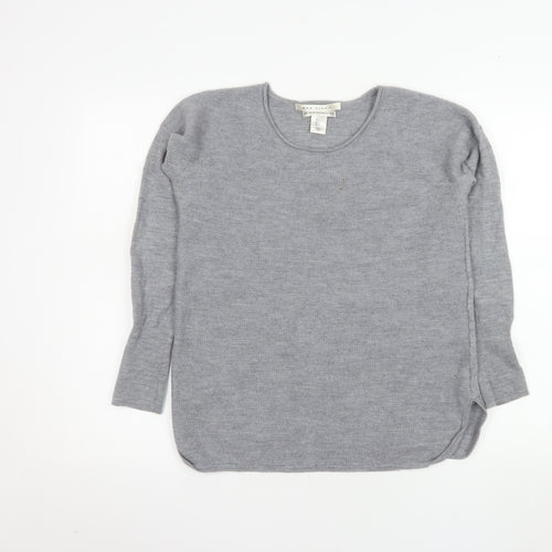 Max Studio Womens Grey 100% Merino Wool Long Sleeve Pullover Jumper L