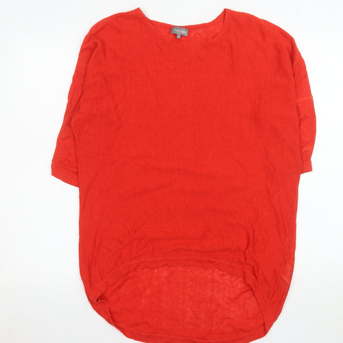 Phase Eight Women Red Linen Tunic Blouse XS Relaxed Fit