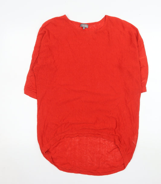 Phase Eight Women Red Linen Tunic Blouse XS Relaxed Fit