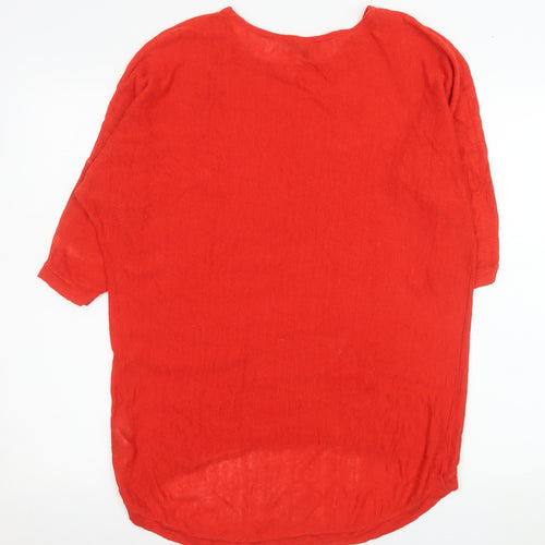 Phase Eight Women Red Linen Tunic Blouse XS Relaxed Fit