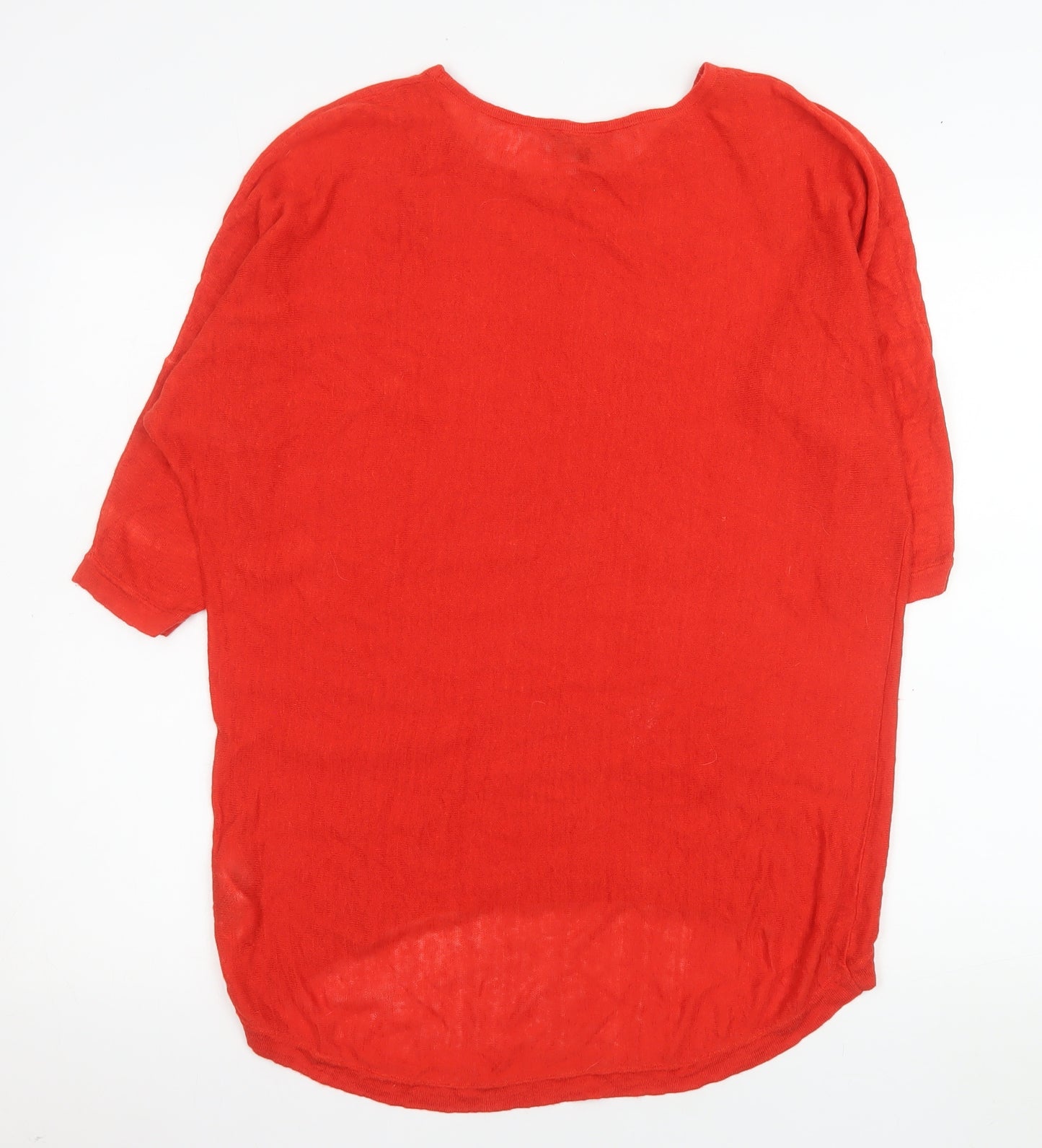 Phase Eight Women Red Linen Tunic Blouse XS Relaxed Fit
