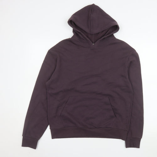 Marks and Spencer Men's Brown Pullover Hoodie Small Fleece Cotton Blend