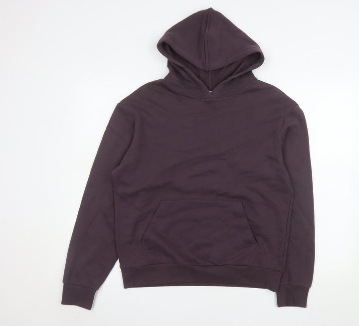 Marks and Spencer Men's Brown Pullover Hoodie Small Fleece Cotton Blend