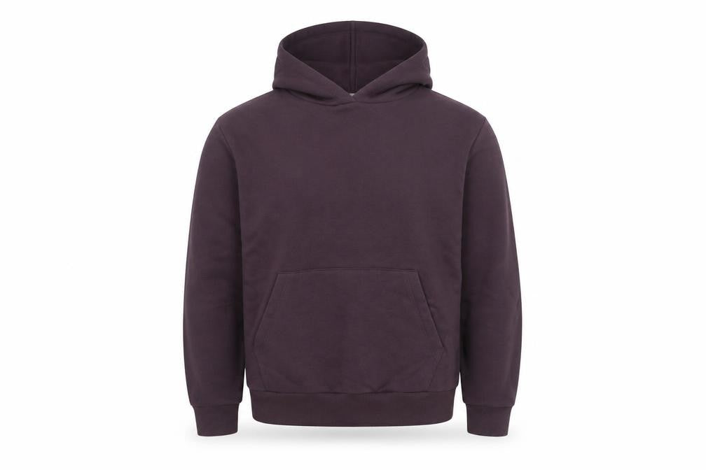 Front view of Marks & Spencer Men's Brown Pullover Hoodie Small Fleece Cotton Blend