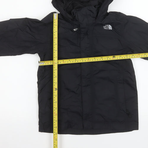 The North Face Boys Black Waterproof Hooded Rain Coat Jacket 7-8 Years