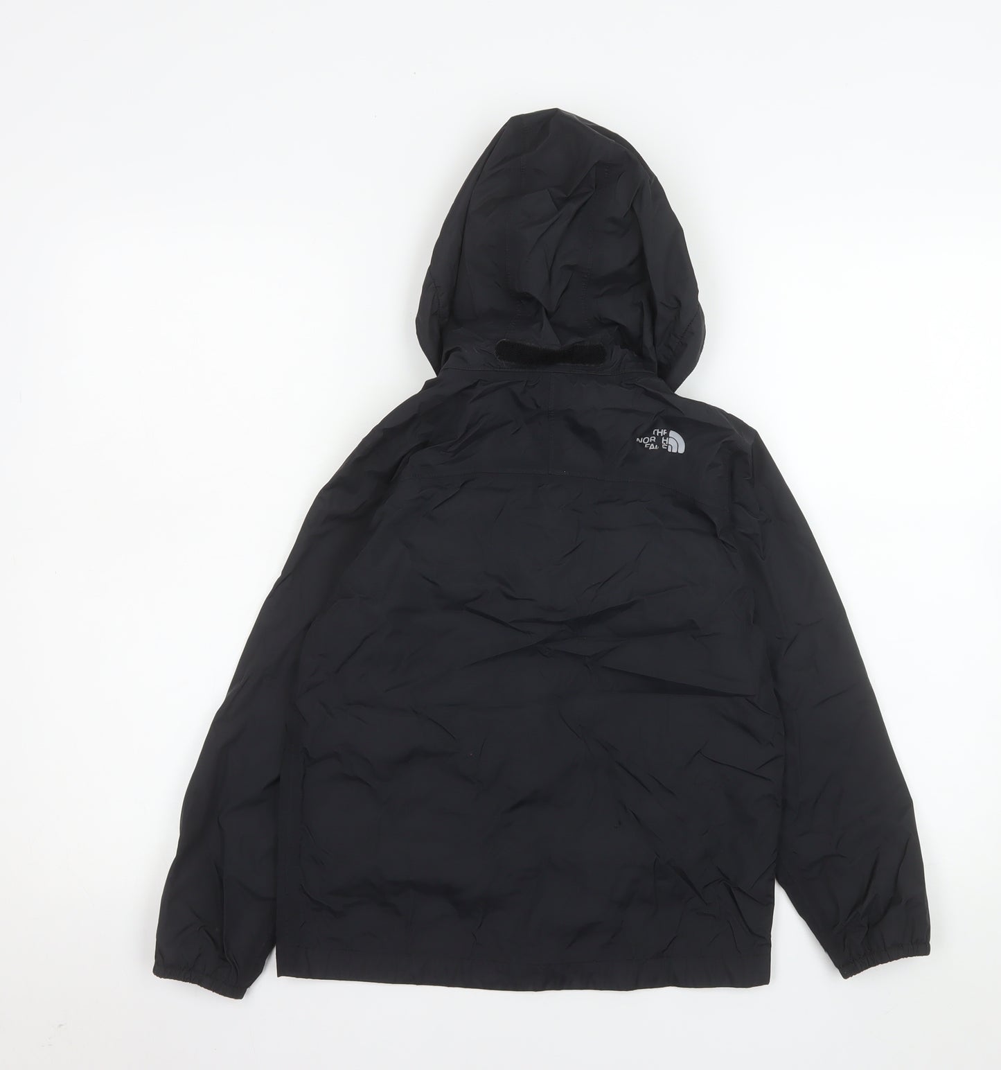 The North Face Boys Black Waterproof Hooded Rain Coat Jacket 7-8 Years