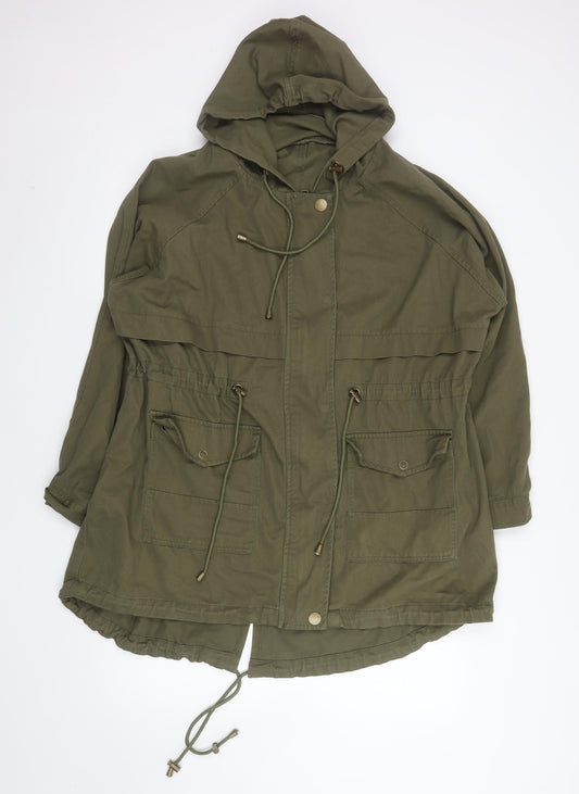 Yours Women Khaki Cotton Hooded Parka Jacket UK 16