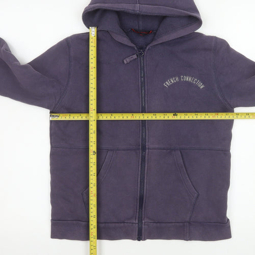 French Connection Girls Purple Hooded Full Zip Fleece Jacket Age 12