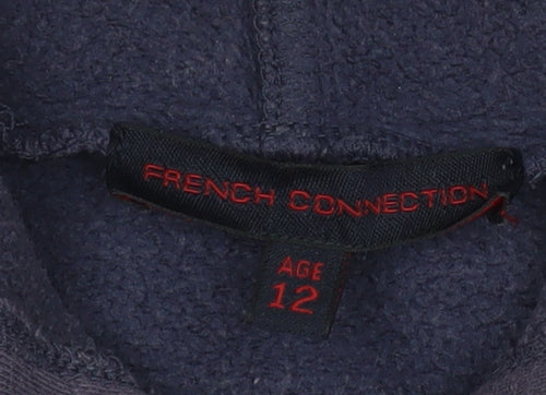 French Connection Girls Purple Hooded Full Zip Fleece Jacket Age 12