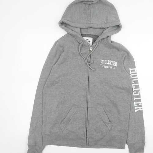 Hollister Women Grey Full Zip Hoodie Jacket M