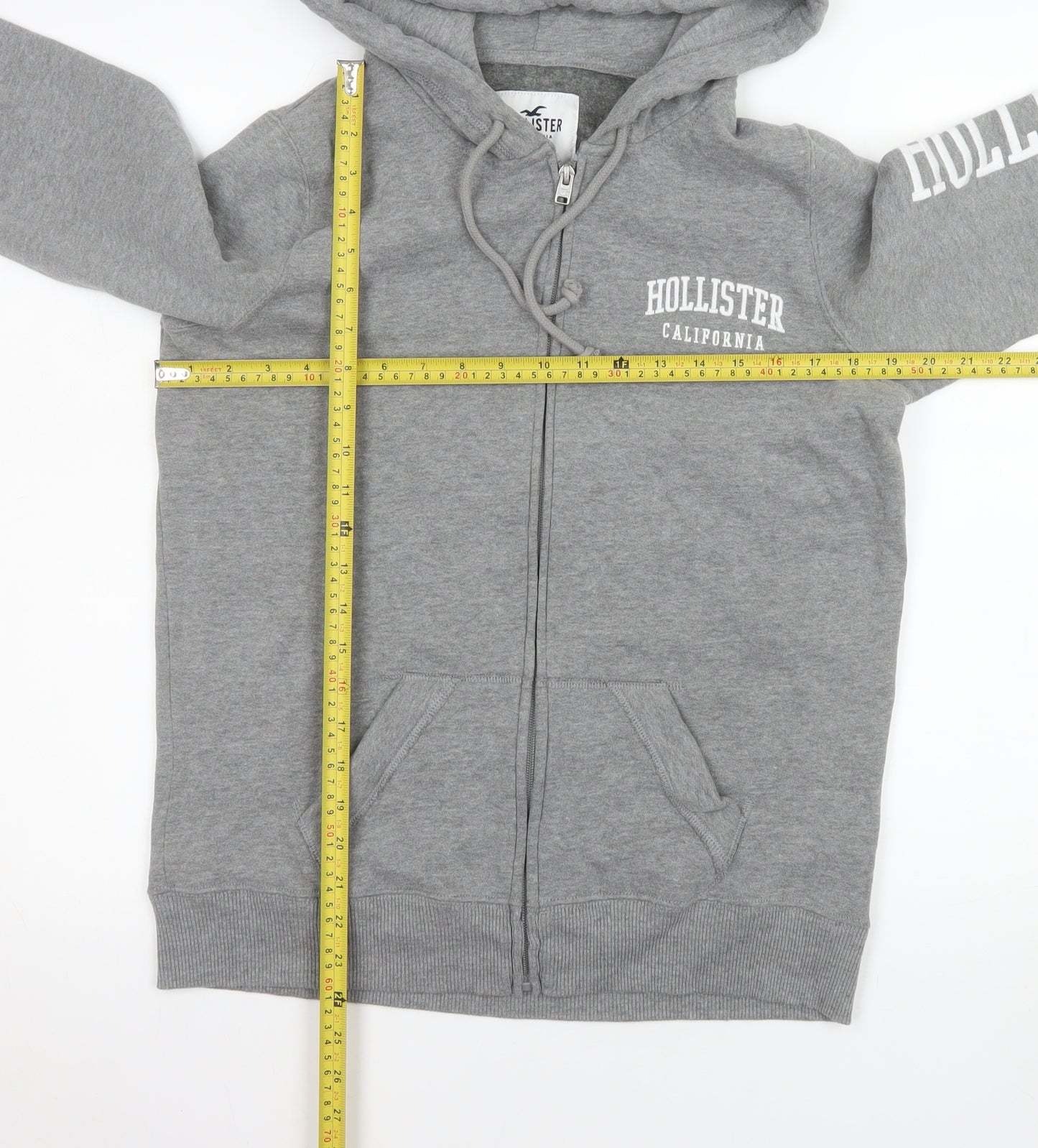 Hollister Women Grey Full Zip Hoodie Jacket M