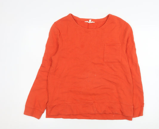 Seasalt Cornwall Women's Orange Cotton Pullover Sweatshirt UK 10