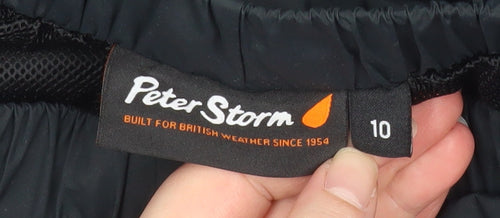 Peter Storm Women Black Waterproof Cargo Trousers Size 10