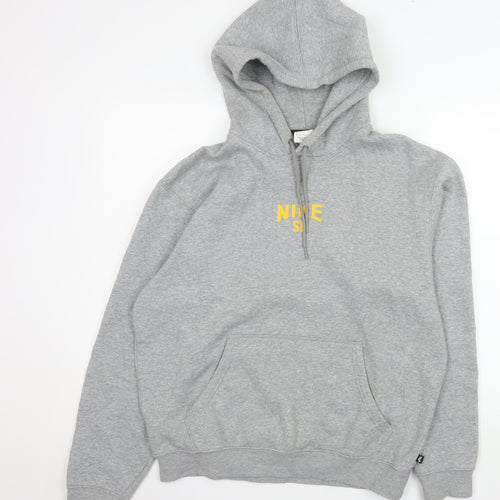 Nike SB Men’s Grey Pullover Hoodie S Regular Fit Logo Fleece