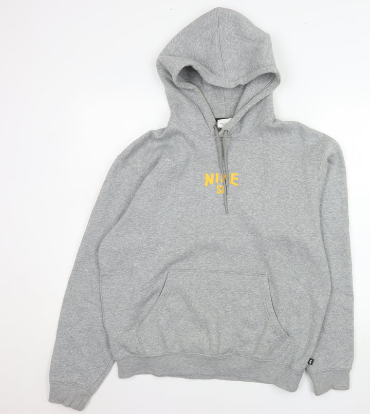 Nike SB Men’s Grey Pullover Hoodie S Regular Fit Logo Fleece