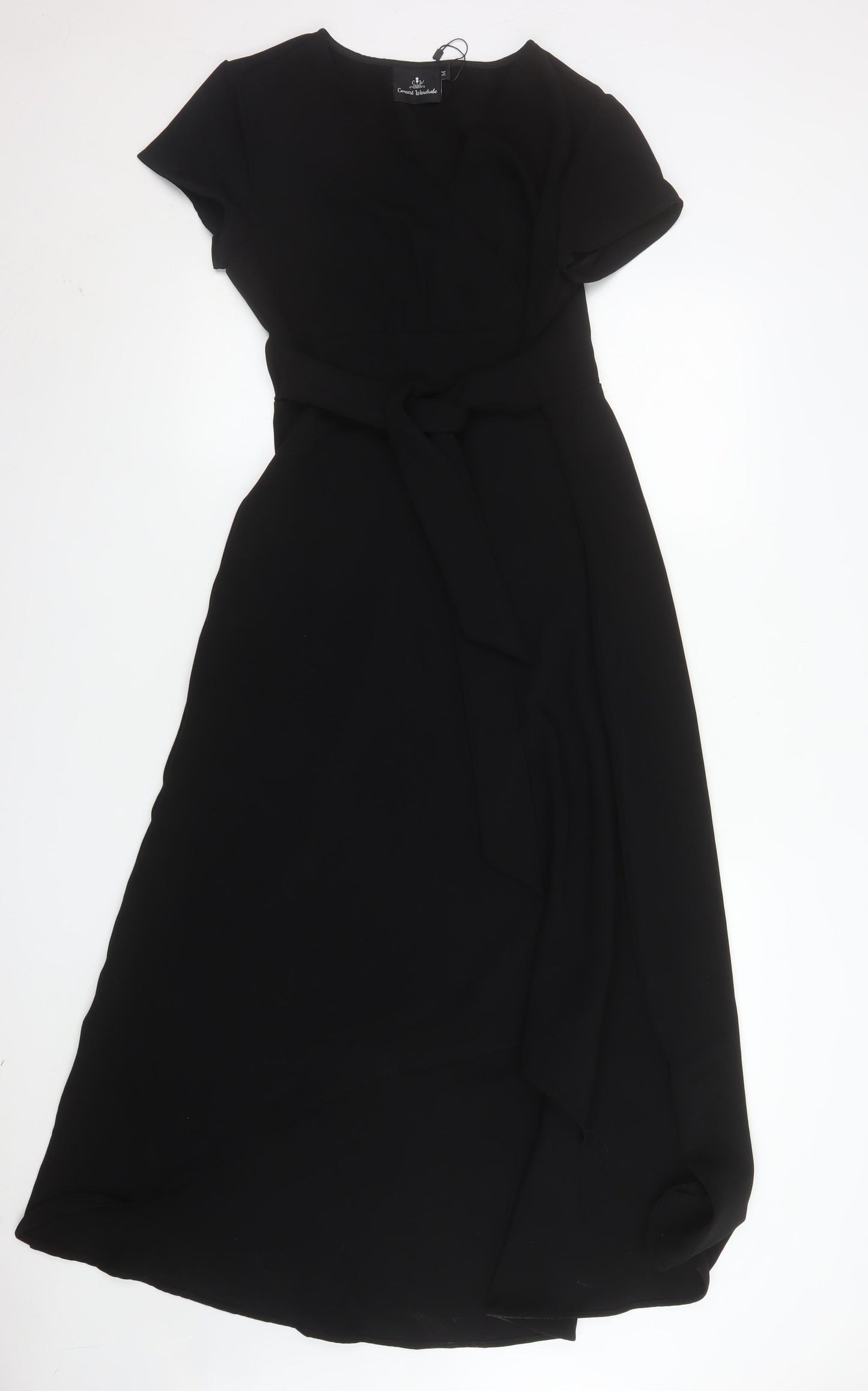 Concert Wardrobe Women's Black Midi Wrap Dress Size M