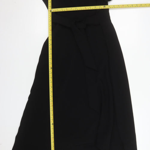 Concert Wardrobe Women's Black Midi Wrap Dress Size M