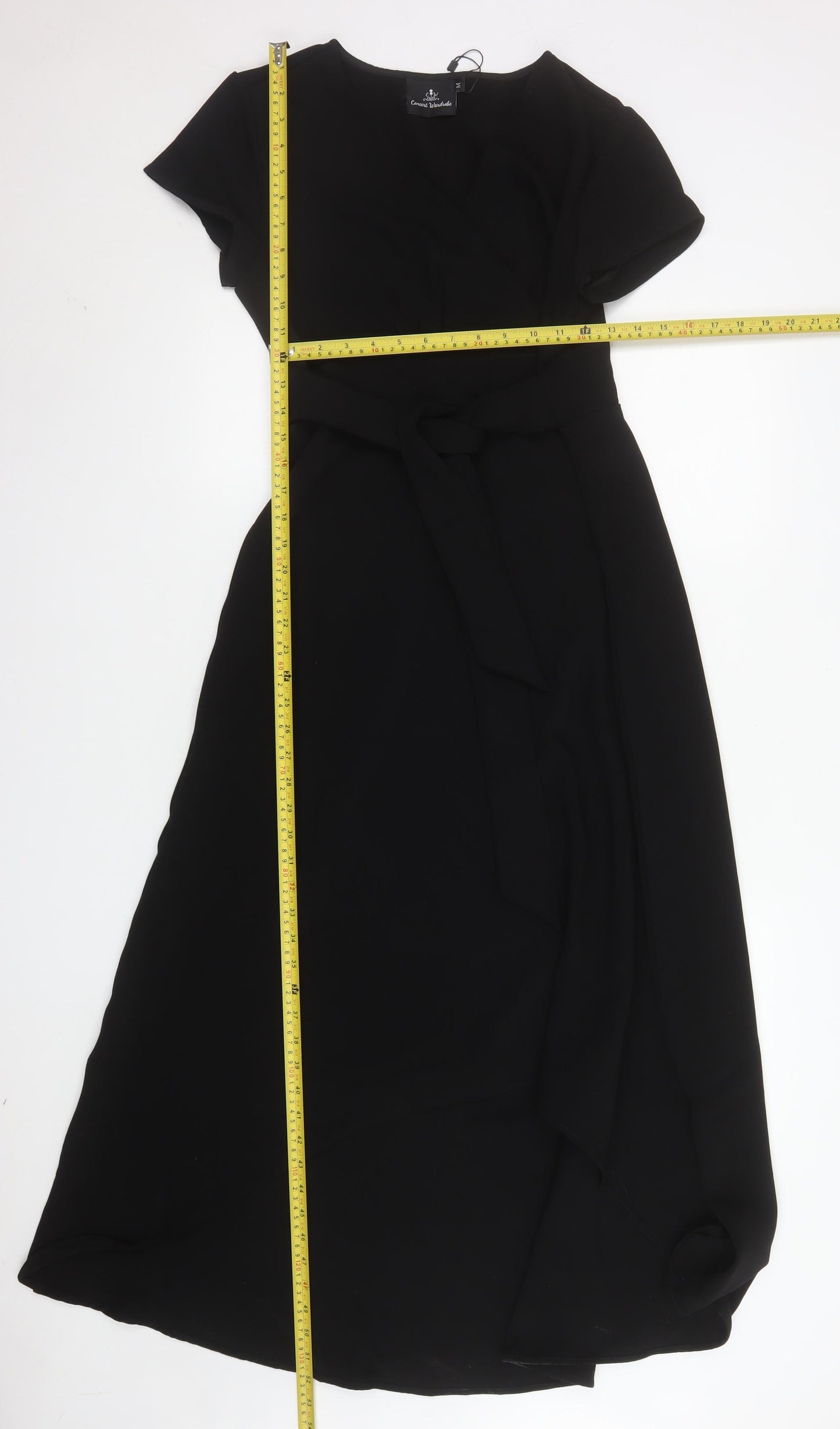 Concert Wardrobe Women's Black Midi Wrap Dress Size M