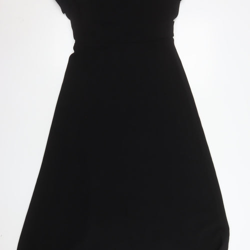 Concert Wardrobe Women's Black Midi Wrap Dress Size M