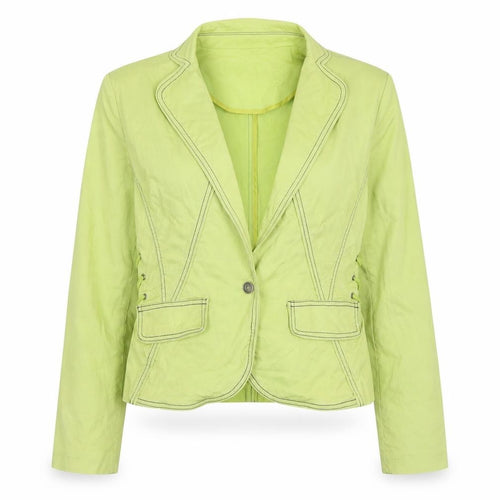 Christine Phillipe Womens Green Slim Fit Blazer Size 6 Cotton Blend