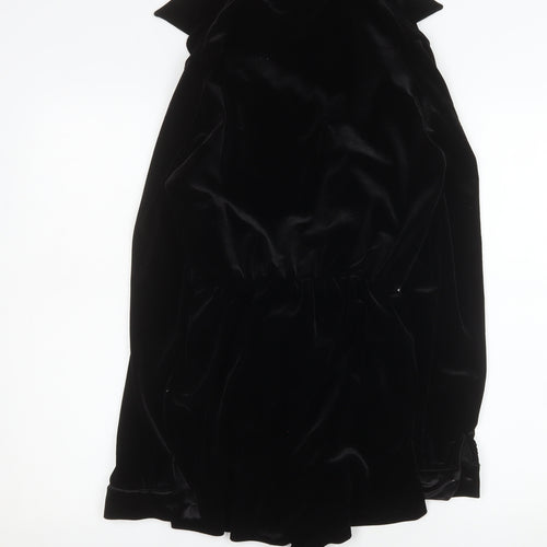 Motel Women’s Black Velvet Wrap Dress Size 10 Long Sleeve Party