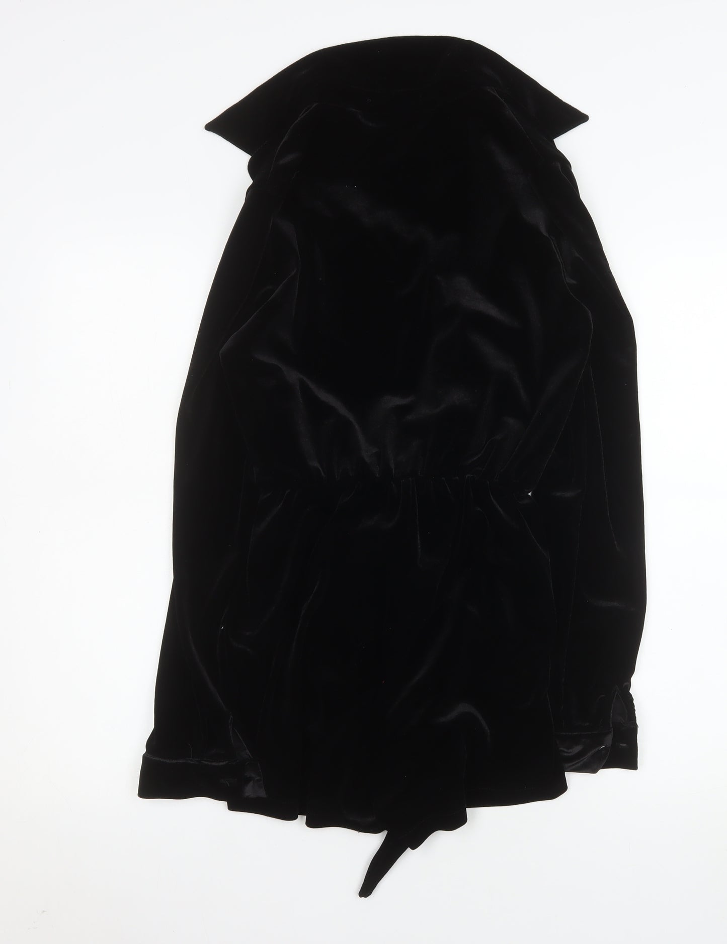 Motel Women’s Black Velvet Wrap Dress Size 10 Long Sleeve Party