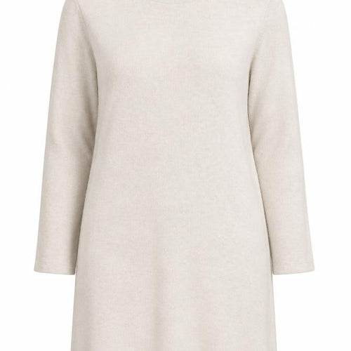 ZARA Women Beige Knit High Neck Shift Dress Size S
