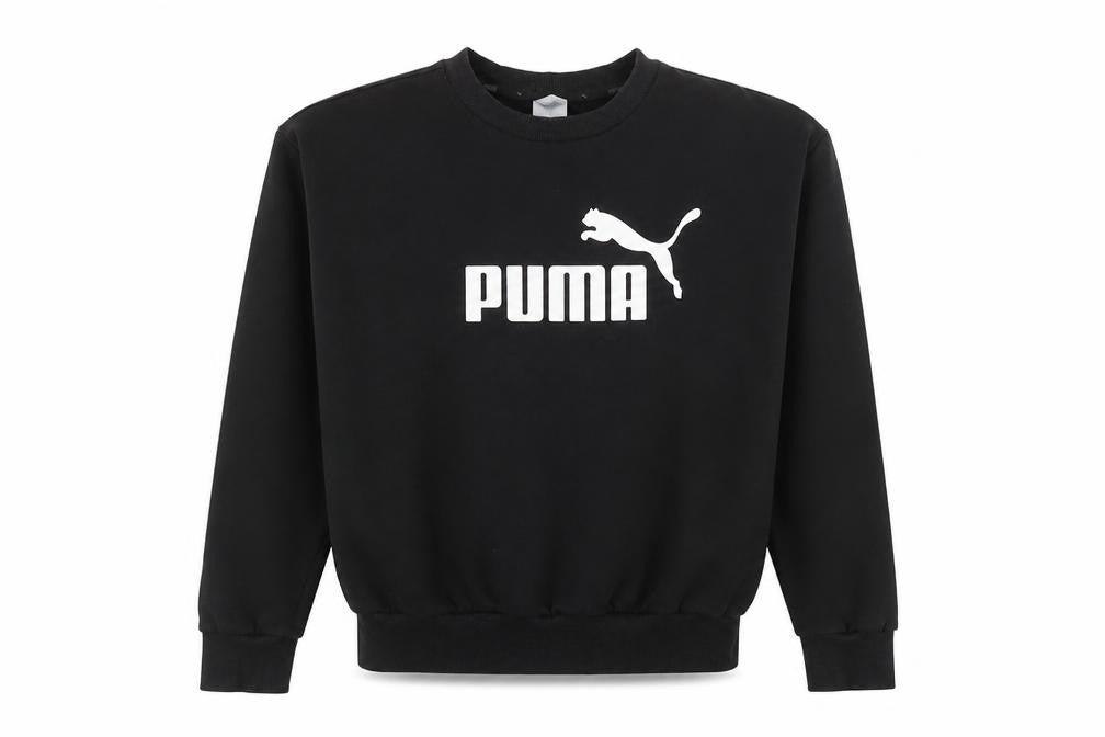 Front view of Puma Women's Black XS Crew Neck Pullover Sweatshirt