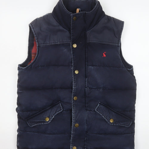 Tom Joule Women's Blue Puffer Waistcoat M Snap Quilted Sleeveless