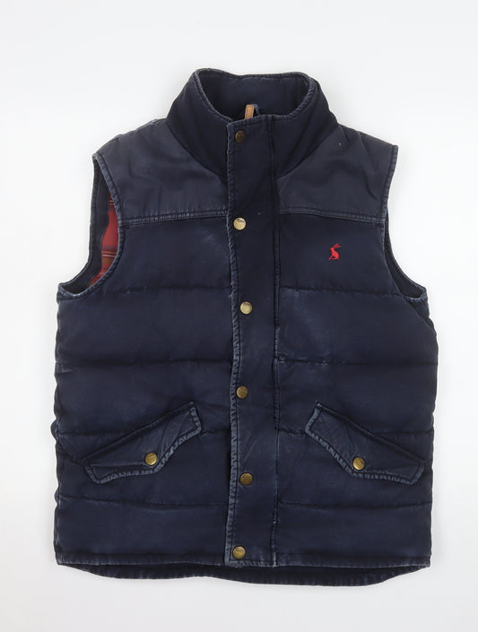 Tom Joule Women's Blue Puffer Waistcoat M Snap Quilted Sleeveless