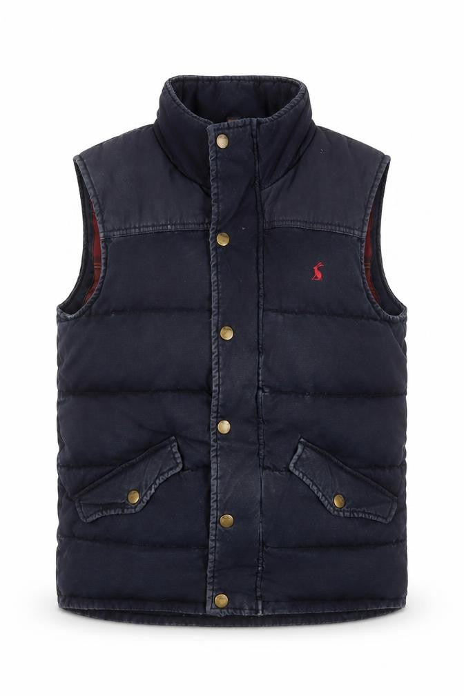 Tom Joule Women's Blue Puffer Waistcoat M Snap Quilted Sleeveless