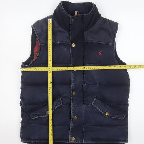 Tom Joule Women's Blue Puffer Waistcoat M Snap Quilted Sleeveless
