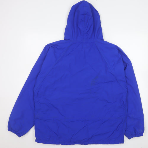 L.L.Bean Men's Blue Nylon Anorak Jacket L Hooded Windproof Outdoor