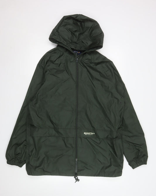 Regatta Men's Green Waterproof Hooded Rain Jacket Size S
