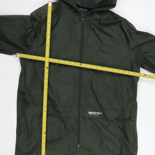 Regatta Men's Green Waterproof Hooded Rain Jacket Size S
