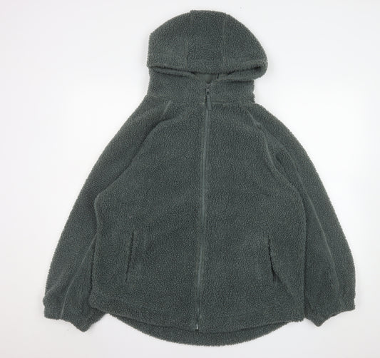 Nutmeg Women’s Grey Fleece Hooded Full Zip Jacket Size 12