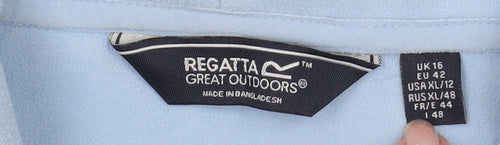 Regatta Women's Light Blue Fleece Pullover UK 16 Cowl Neck Sweatshirt