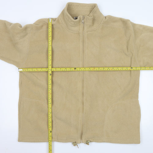 Casuals Men Beige Fleece Full Zip Lightweight Jacket M/L