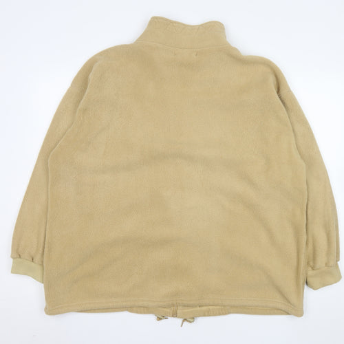 Casuals Men Beige Fleece Full Zip Lightweight Jacket M/L