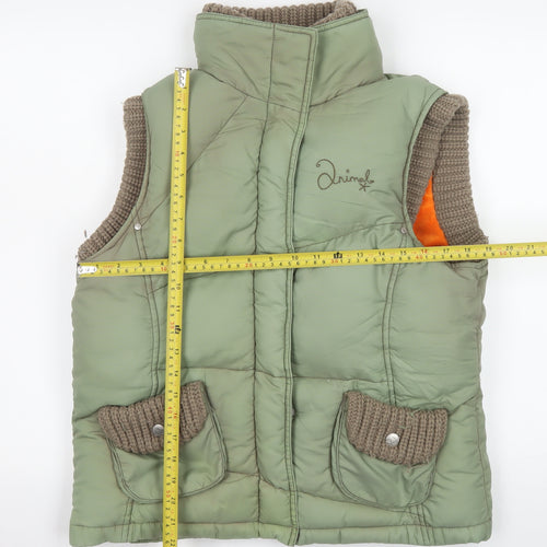 Animal Women’s Green Puffer Waistcoat Size 4 Sleeveless Casual